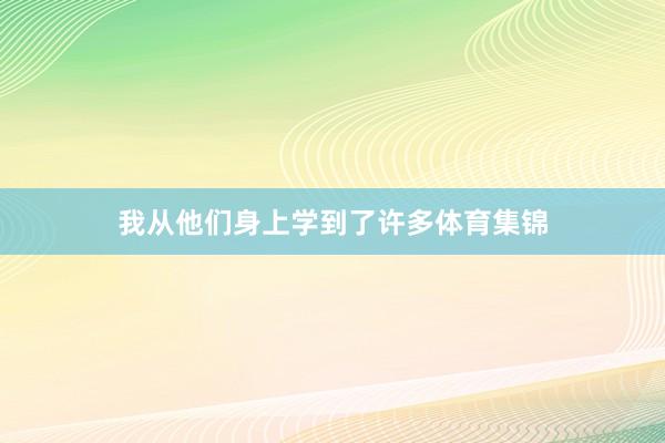 我从他们身上学到了许多体育集锦