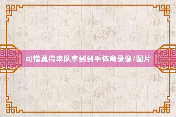 可惜莫得率队拿到到手体育录像/图片