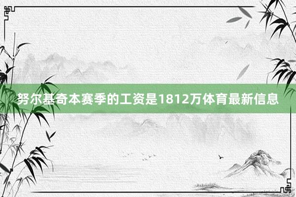 努尔基奇本赛季的工资是1812万体育最新信息