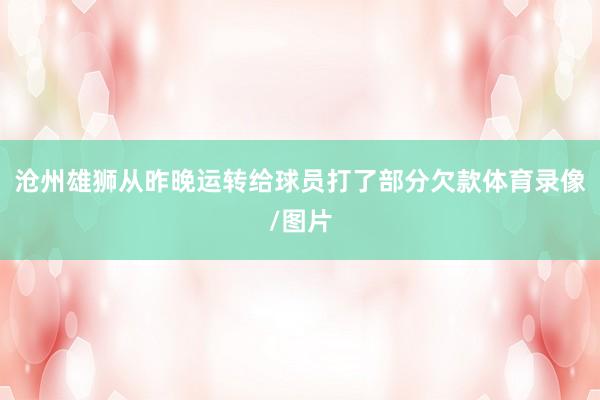 沧州雄狮从昨晚运转给球员打了部分欠款体育录像/图片