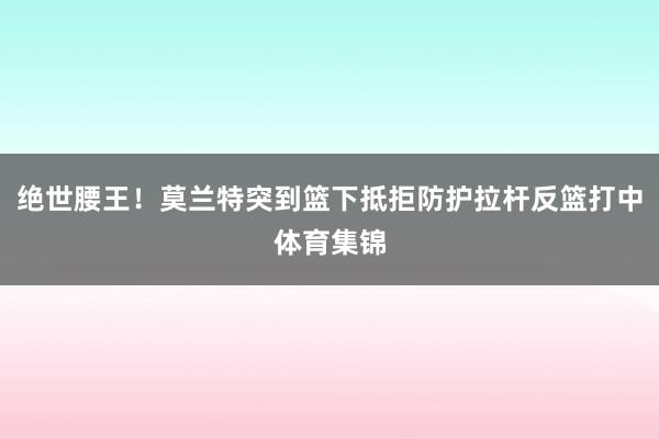 绝世腰王！莫兰特突到篮下抵拒防护拉杆反篮打中体育集锦