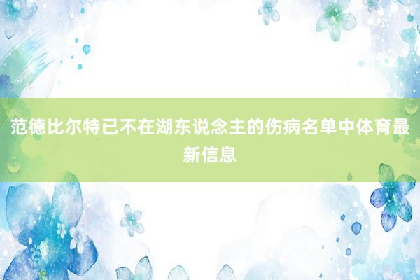 范德比尔特已不在湖东说念主的伤病名单中体育最新信息