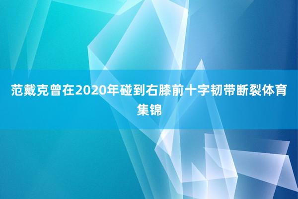 范戴克曾在2020年碰到右膝前十字韧带断裂体育集锦