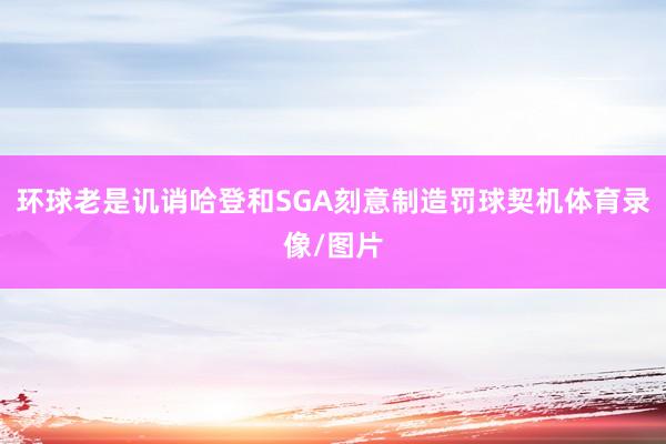 环球老是讥诮哈登和SGA刻意制造罚球契机体育录像/图片