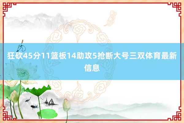 狂砍45分11篮板14助攻5抢断大号三双体育最新信息