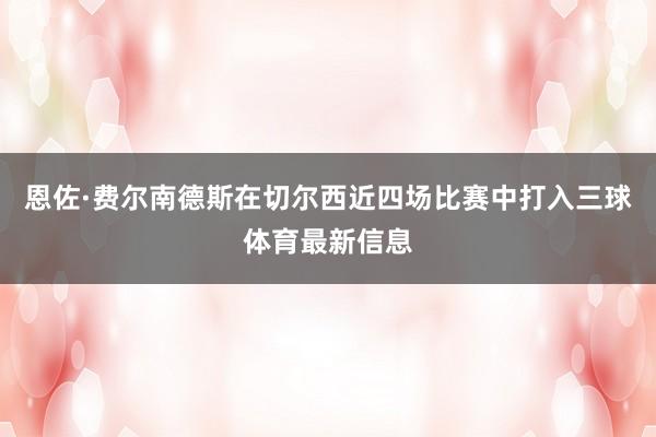 恩佐·费尔南德斯在切尔西近四场比赛中打入三球体育最新信息