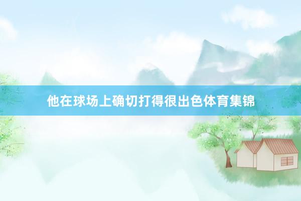 他在球场上确切打得很出色体育集锦