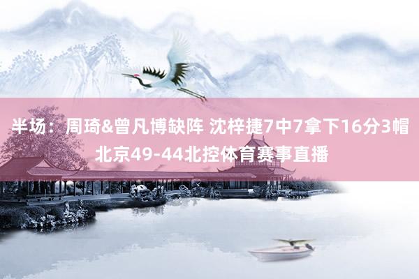 半场：周琦&曾凡博缺阵 沈梓捷7中7拿下16分3帽 