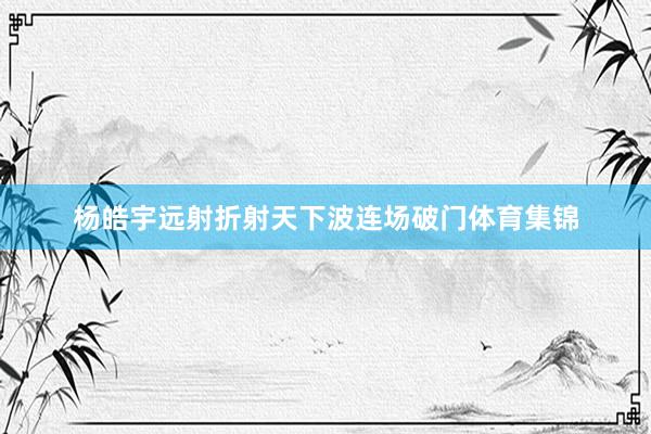 杨皓宇远射折射天下波连场破门体育集锦