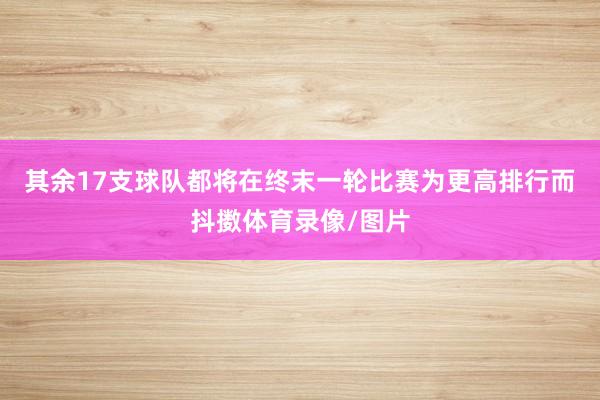 其余17支球队都将在终末一轮比赛为更高排行而抖擞体育录像/图
