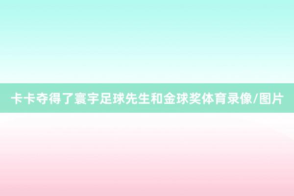 卡卡夺得了寰宇足球先生和金球奖体育录像/图片