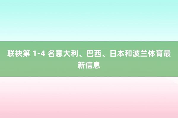联袂第 1-4 名意大利、巴西、日本和波兰体育最新信息