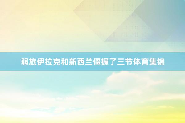 弱旅伊拉克和新西兰僵握了三节体育集锦